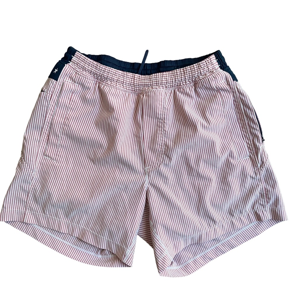 Birddogs Gym Shorts Mens Medium Red White Stripe Blue Stars Patriotic Athletic